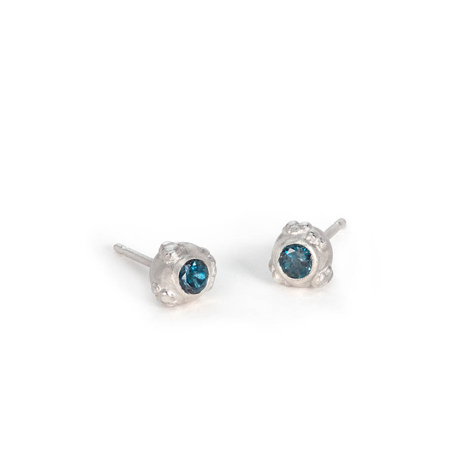 thumbnail image 2 of .925 Sterling Silver Oval Simulated Blue Topaz Stud Earrings (2.00 CTTW) 2 of 6