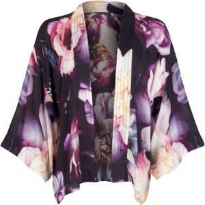 Garden Dreamy Peonies Short Kimono