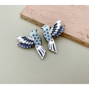 Hummingbird Stud Earrings, blue