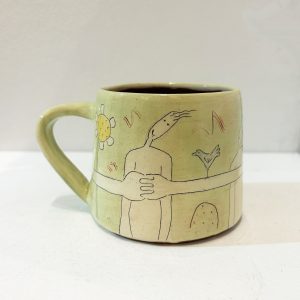 Holding Hands, green mug