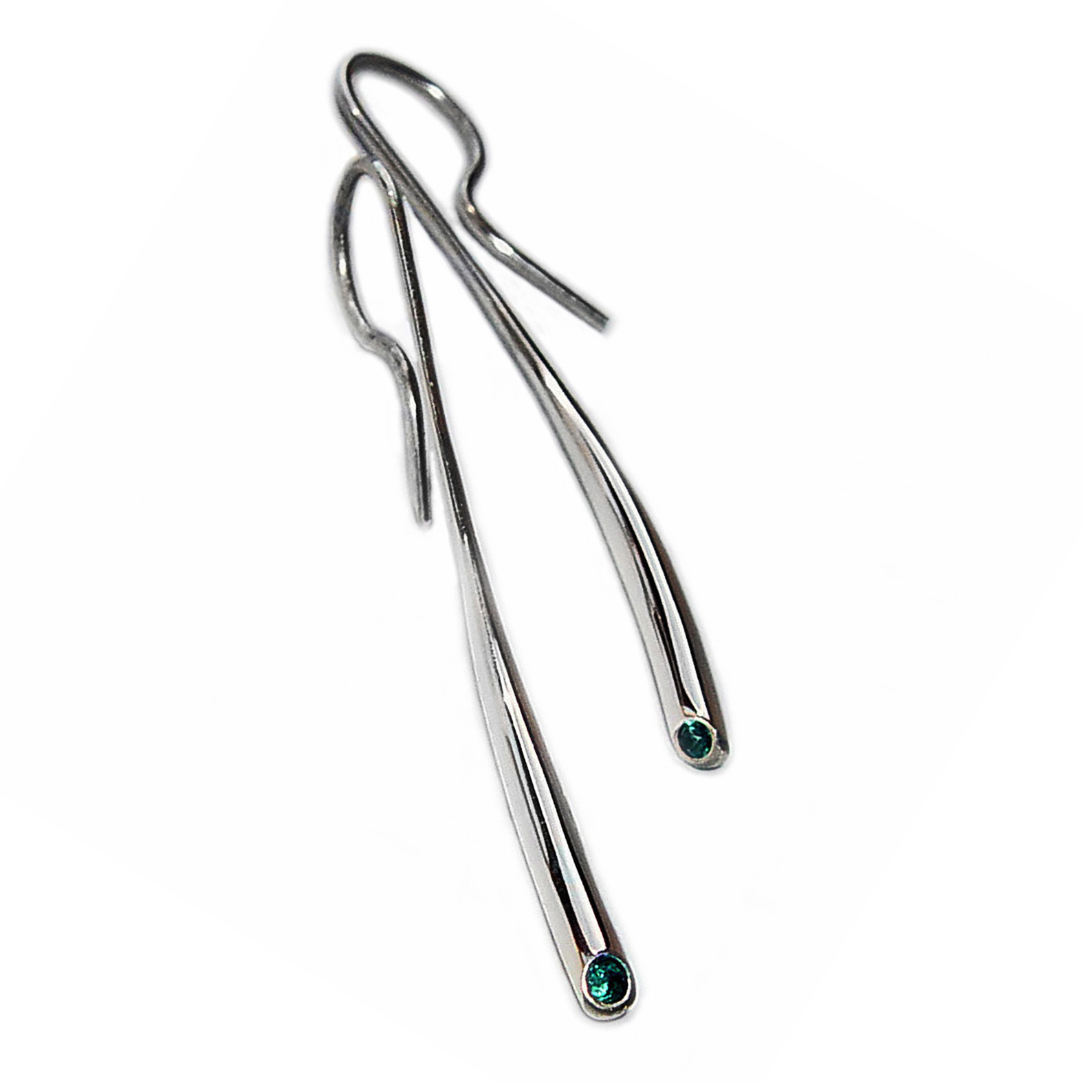 Short Silver Wiggly Drop Earrings - Image 5