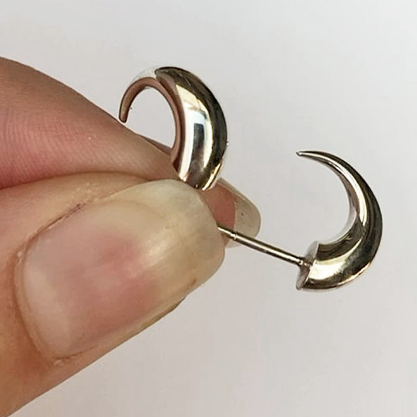Solid Silver wiggly hoops - Image 2
