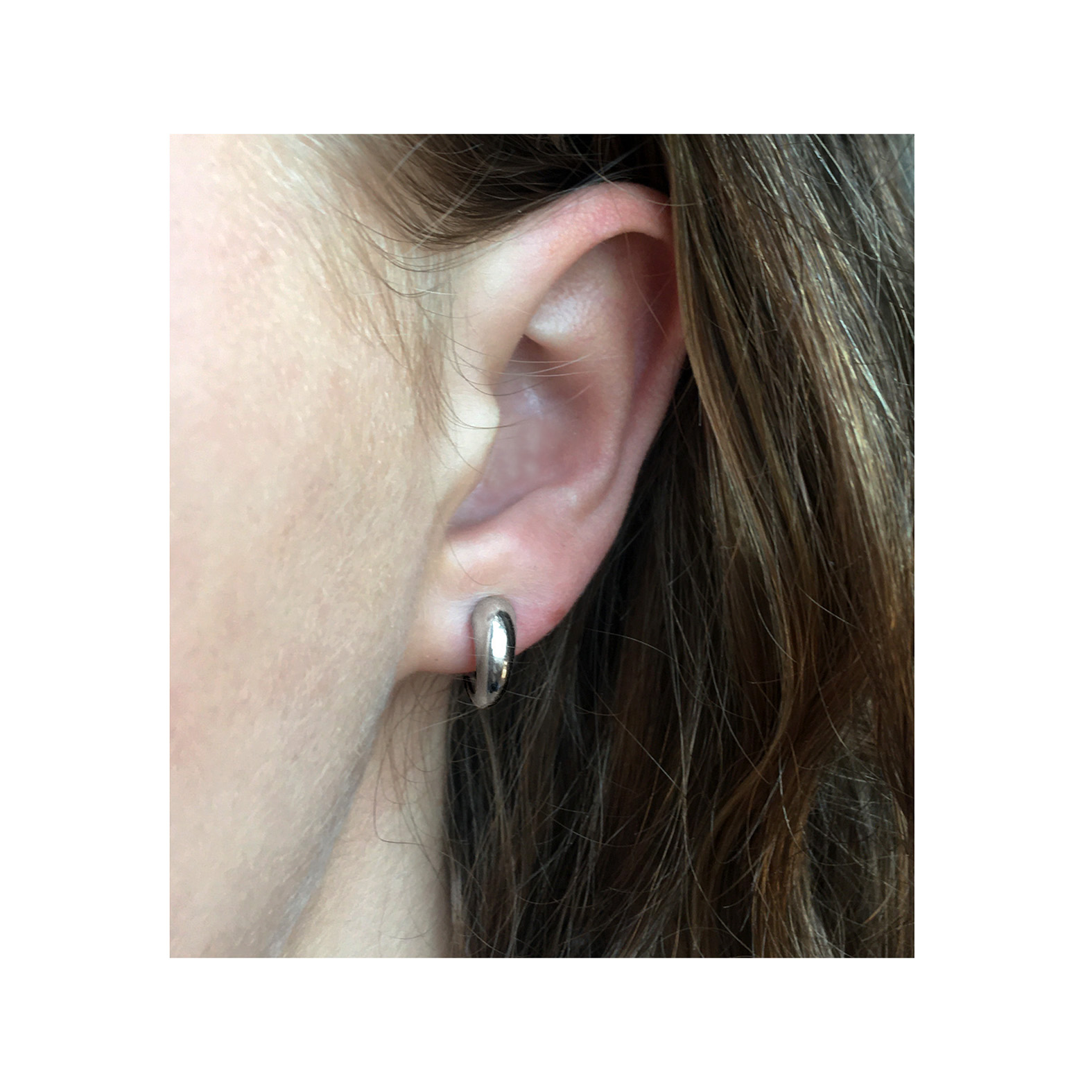 Solid Silver wiggly hoops - Image 3