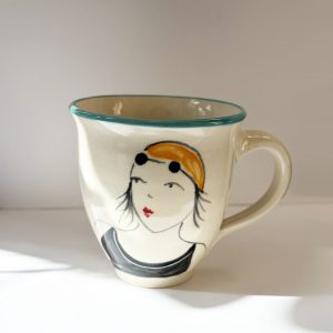 Swimmer small mug, Black Costume with yellow hat