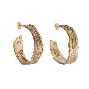 Large London Plane hoops - bronze and 9ct gold