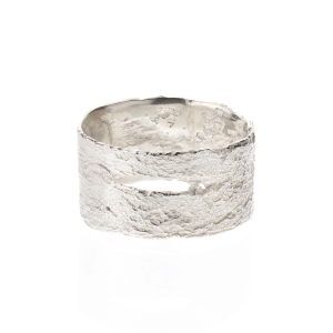 Wide Silver Birch ring - silver