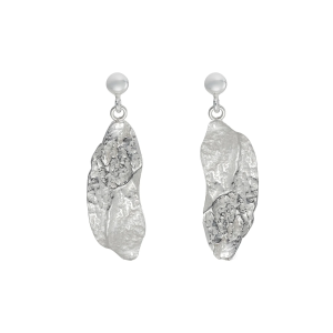 London Plane wave drop earrings - silver