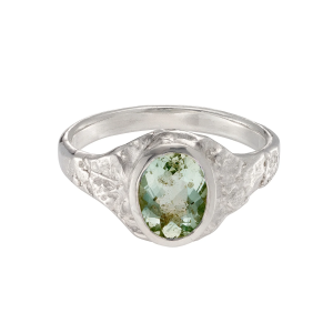 English Oak Signet ring - silver and Tourmaline