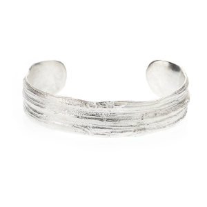 Lined Oak cuff - silver