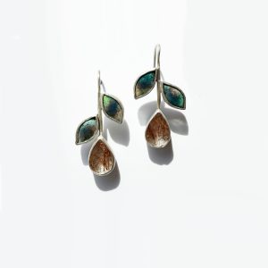 Branch Earrings with Enamel