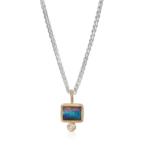 Boulder Opal & Diamond Necklace
