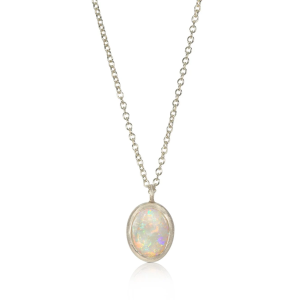 White Opal & Gold Necklace