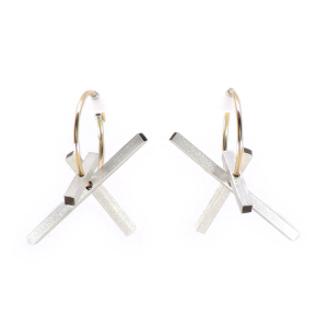 Jumble Geometric Hoop Earrings | Silver & Gold