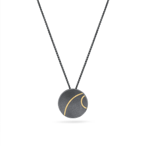 Large oxidised silver Lunar 2 pendant
